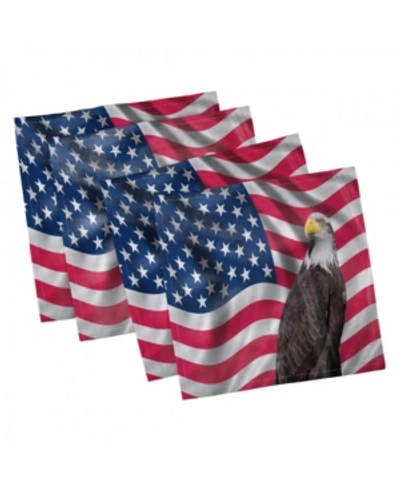 Ambesonne Eagle Set Of 4 Napkins, 12" X 12" In Multi