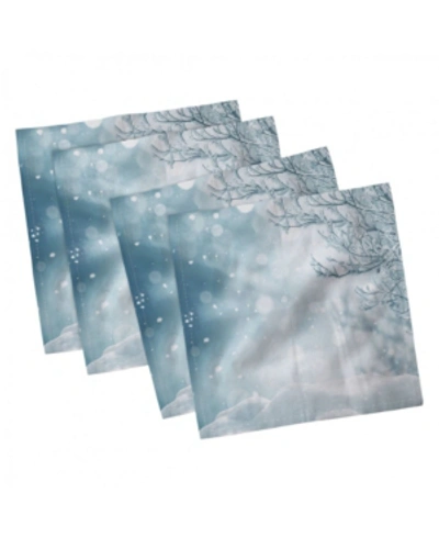 Ambesonne Winter Set Of 4 Napkins, 12" X 12" In Slate