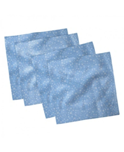 Ambesonne Winter Set Of 4 Napkins, 12" X 12" In Blue