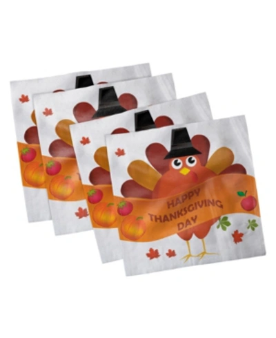 Ambesonne Turkey Set Of 4 Napkins, 12" X 12" In Multi
