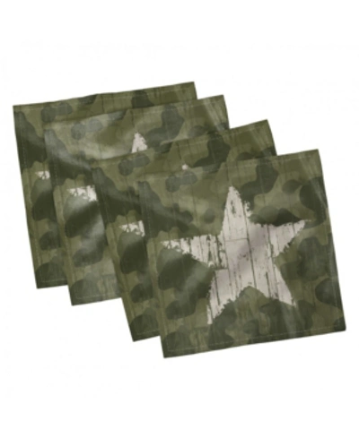 Ambesonne Camouflage Set Of 4 Napkins, 12" X 12" In Multi