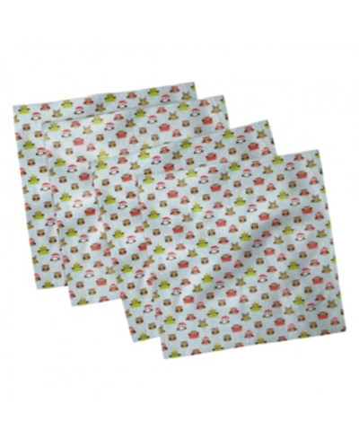 Ambesonne Owls Set Of 4 Napkins, 12" X 12" In Multi