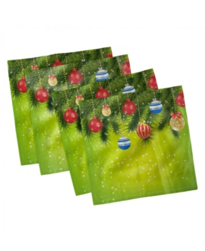 Ambesonne Christmas Set Of 4 Napkins, 12" X 12" In Multi