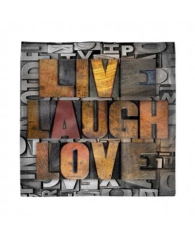 Ambesonne Live Laugh Love Set Of 4 Napkins, 12" X 12" In Multi
