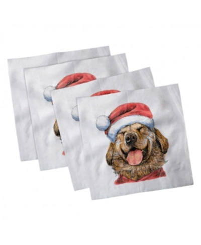 Ambesonne Labrador Set Of 4 Napkins, 12" X 12" In Multi