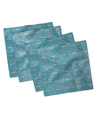 Ambesonne Fox Set Of 4 Napkins, 12" X 12" In Multi