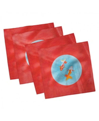 Ambesonne Goldfish Set Of 4 Napkins, 12" X 12" In Multi