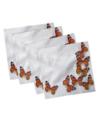 Ambesonne Butterflies Set Of 4 Napkins, 18" X 18" In Multi