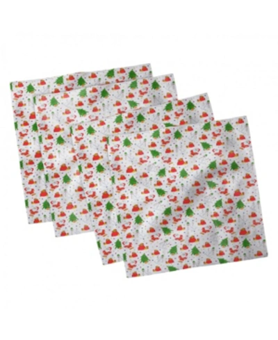 Ambesonne Christmas Set Of 4 Napkins, 12" X 12" In Green