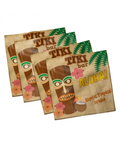 Ambesonne Tiki Bar Set Of 4 Napkins, 12" X 12" In Multi