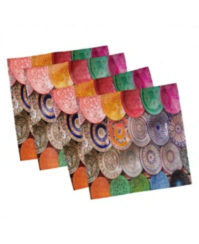 Ambesonne Moroccan Set Of 4 Napkins, 18" X 18" In Multi
