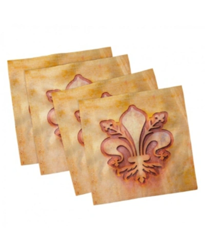 Ambesonne Fleur De Lis Set Of 4 Napkins, 18" X 18" In Orange