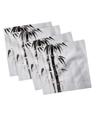 Ambesonne Bamboo Set Of 4 Napkins, 18" X 18" In Black