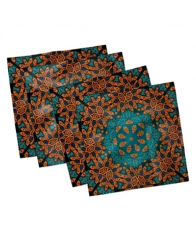 Ambesonne Psychedelic Set Of 4 Napkins, 18" X 18" In Teal