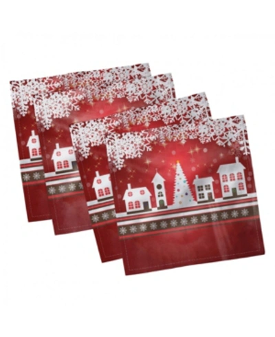 Ambesonne Christmas Set Of 4 Napkins, 18" X 18" In Multi