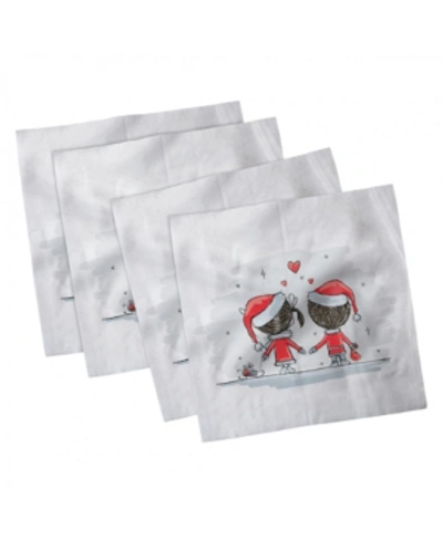 Ambesonne Christmas Set Of 4 Napkins, 18" X 18" In Red