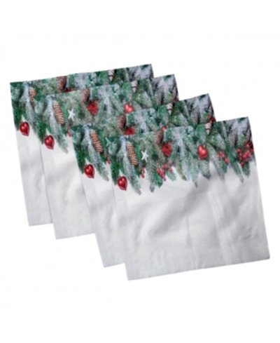 Ambesonne Christmas Set Of 4 Napkins, 18" X 18" In Green