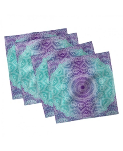 Ambesonne Ornate Hippie Set Of 4 Napkins, 18" X 18" In Multi