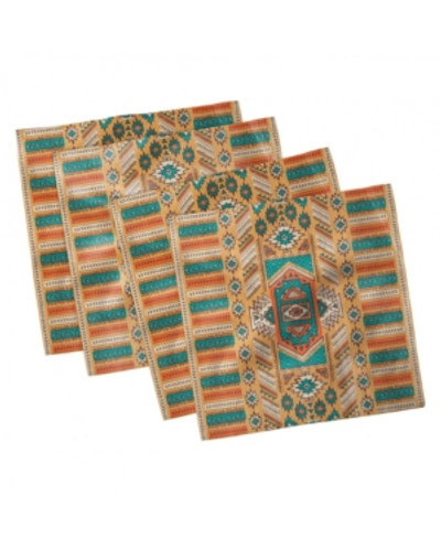 Ambesonne Tribal Set Of 4 Napkins, 18" X 18" In Multi