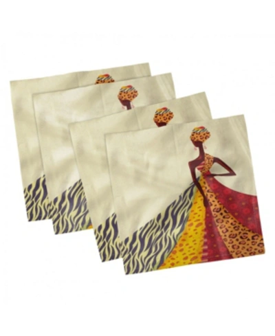 Ambesonne Modern Set Of 4 Napkins, 18" X 18" In Multi