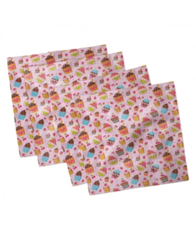 Ambesonne Cupcake Theme Set Of 4 Napkins, 18" X 18" In Multi