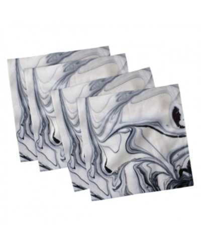 Ambesonne Marble Set Of 4 Napkins, 18" X 18" In Black