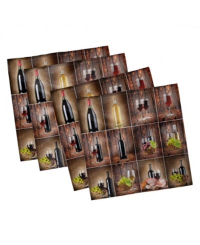 Ambesonne Wine Set Of 4 Napkins, 18" X 18" In Brown