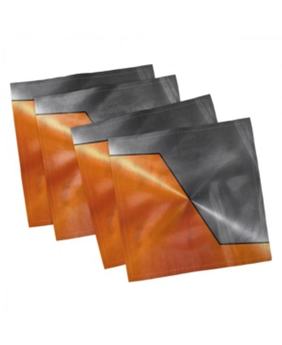 Ambesonne Industry Theme Set Of 4 Napkins, 18" X 18" In Orange