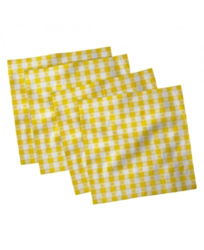 Ambesonne Country Picnic Set Of 4 Napkins, 18" X 18" In Yellow