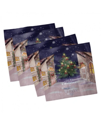 Ambesonne Christmas Set Of 4 Napkins, 18" X 18" In Multi