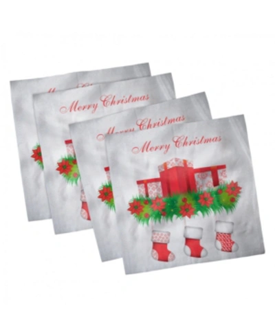 Ambesonne Christmas Set Of 4 Napkins, 18" X 18" In Red
