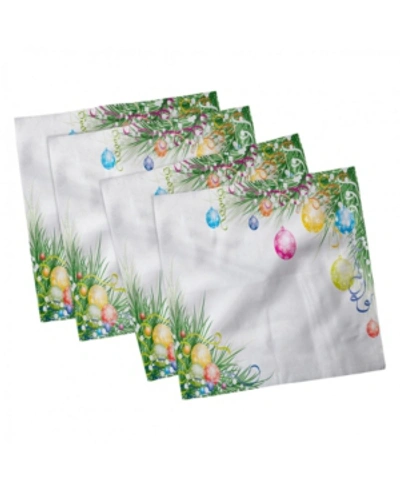 Ambesonne New Year Set Of 4 Napkins, 18" X 18" In Multi