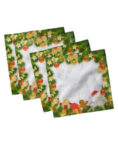 Ambesonne Christmas Set Of 4 Napkins, 18" X 18" In Multi