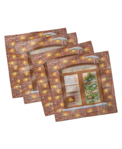 Ambesonne Christmas Set Of 4 Napkins, 18" X 18" In Multi