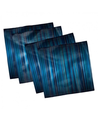Ambesonne Harbour Stripe Set Of 4 Napkins, 18" X 18" In Navy