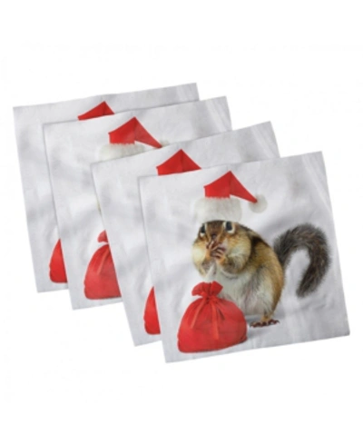 Ambesonne Christmas Set Of 4 Napkins, 18" X 18" In Multi