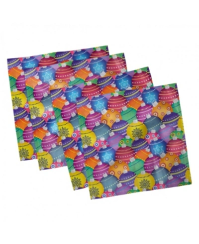 Ambesonne Christmas Set Of 4 Napkins, 18" X 18" In Multi