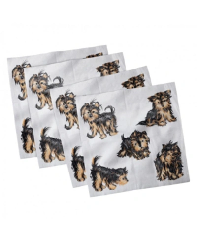 Ambesonne Yorkie Set Of 4 Napkins, 18" X 18" In Multi