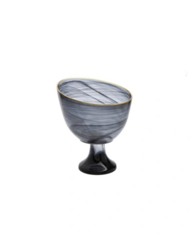 Classic Touch Footed Candy Bowl With Trim In Black
