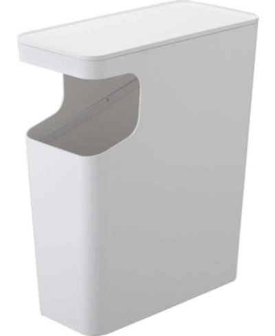 Yamazaki Home Tower Side Table Trash Can In White