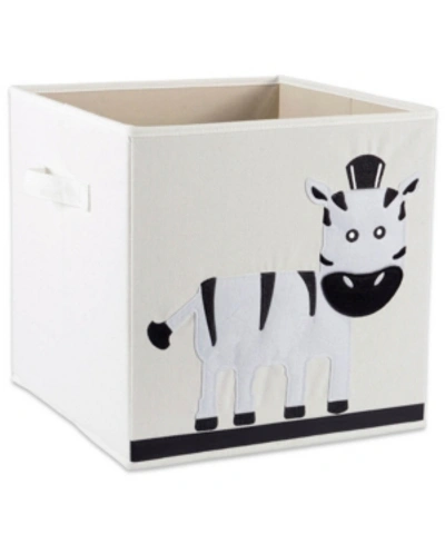 Design Imports Zebra Storage Cube In White