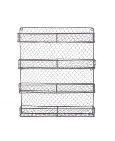 Design Imports Vintage-like 4 Tier Chicken Wire Spice Rack In Gray