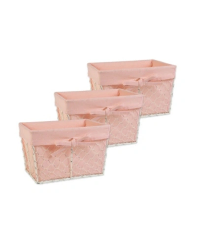 Design Imports Small Chicken Wire Liner Set Of 3 In Pink