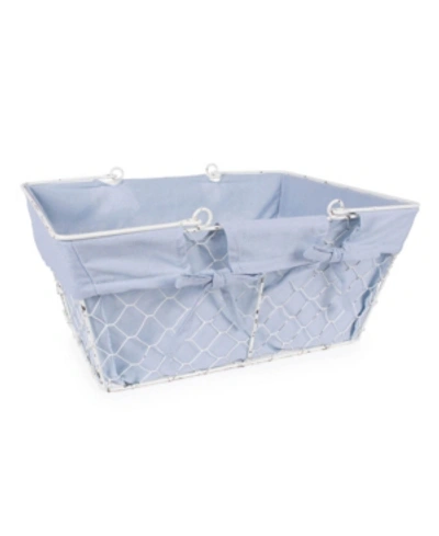 Design Imports Chicken Wire Egg Basket Washed In Blue