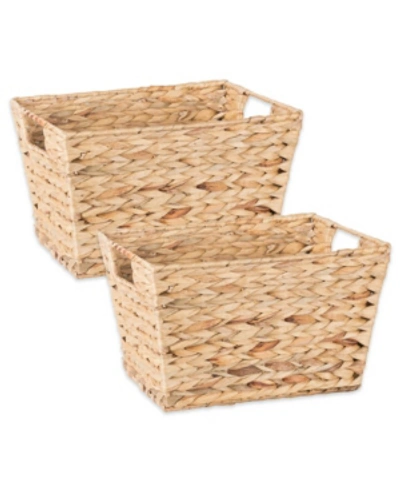 Design Imports Medium Water Hyacinth Basket Set Of 2 In Chrome