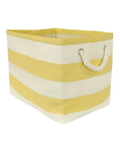 Design Imports Paper Bin Stripe Rectangle Medium In Yellow