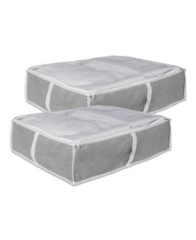 Design Imports Medium Under-the-bed Soft Storage Set Of 2 In Gray