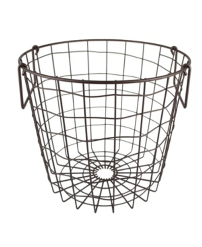 Design Imports Metal Basket Round Small In Bronze