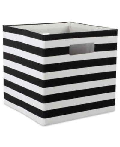 Design Imports Polyester Cube Stripe Square In Black