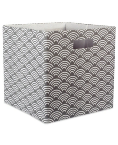 Design Imports Polyester Cube Waves Square In Gray